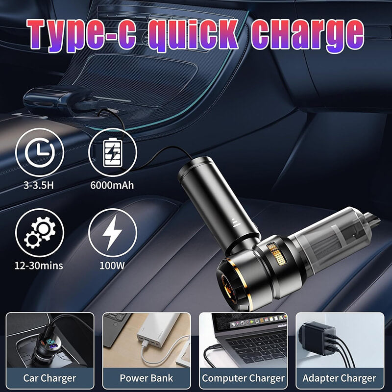 Mobie 5 in 1 16000Pa Suction Car Handheld Wireless Vacuum Cleaner ST-6693A PLUS