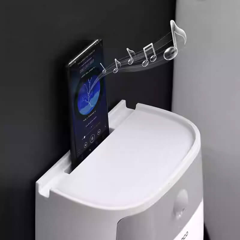 Mobie Dual Layer Bathroom Tissue Holder with Storage Drawer and Top Shelf E1804