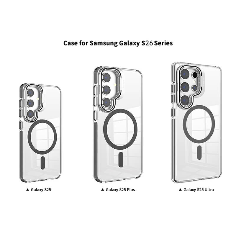 Compatible with Samsung S26 2026 Rita Series Invisible Kickstand Crystal Clear Magnetic Case