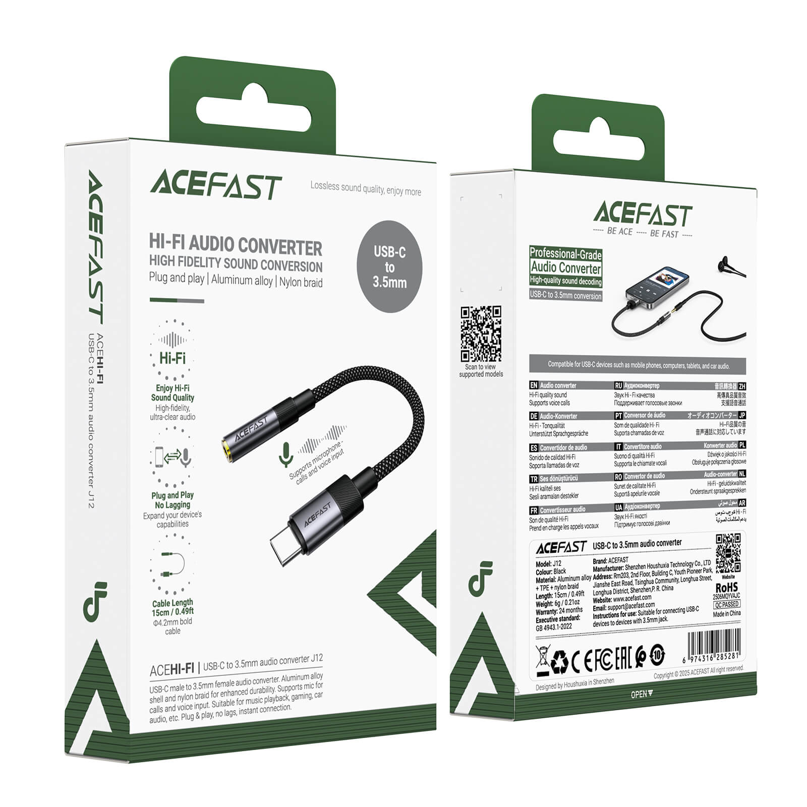 Acefast Premium Type-C to 3.5mm Audio Adapter J12