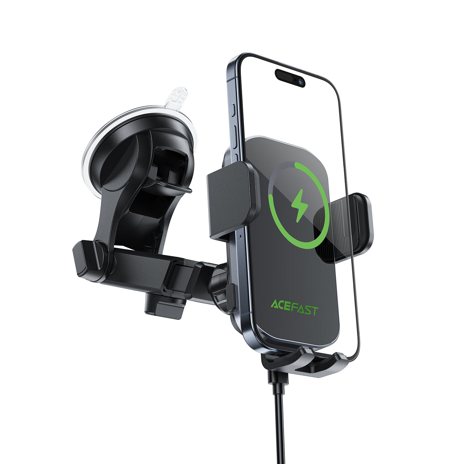 Acefast Auto-Locking Clamp 15W Wireless Charging Car Holder D53