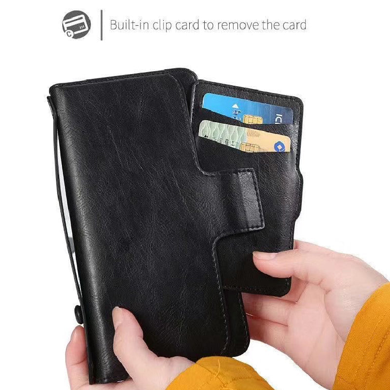 Samsung Galaxy Note 9 2018 JDK Genuine Leather Wallet Carrying Phone Case with Magnetic Back