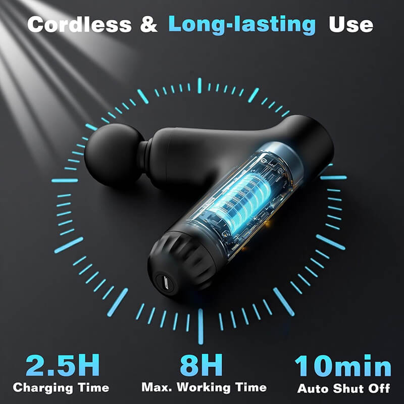 Mobie 3 in 1 Professional Massage Gun with Extendable Handle for Full Body Reach M8S