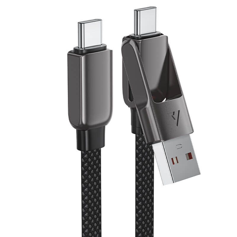 Acefast 2-in-1 USB-A & Type-C to Type-C Braid Fast Charging Cable 60W 0.2m