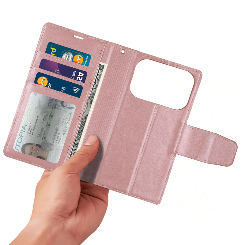 iPhone 17 Pro Max Hanman Miro Leather 2-in-1 Wallet Case with Magnetic Back