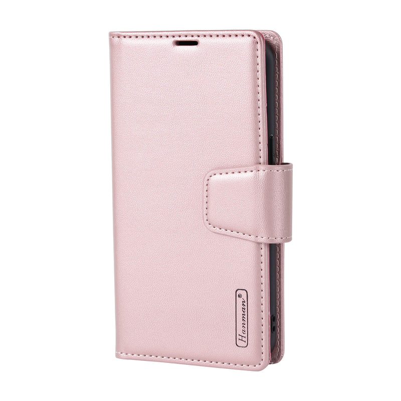 iPhone 14 Pro Max Luxury Hanman Leather 2-in-1 Wallet Flip Case With Magnet Back