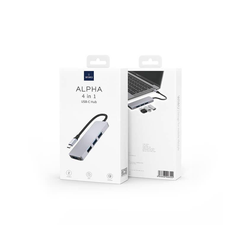 WIWU Alpha 4-in-1 Type-C to USB Hub(Type-C to 4*USB3.0)