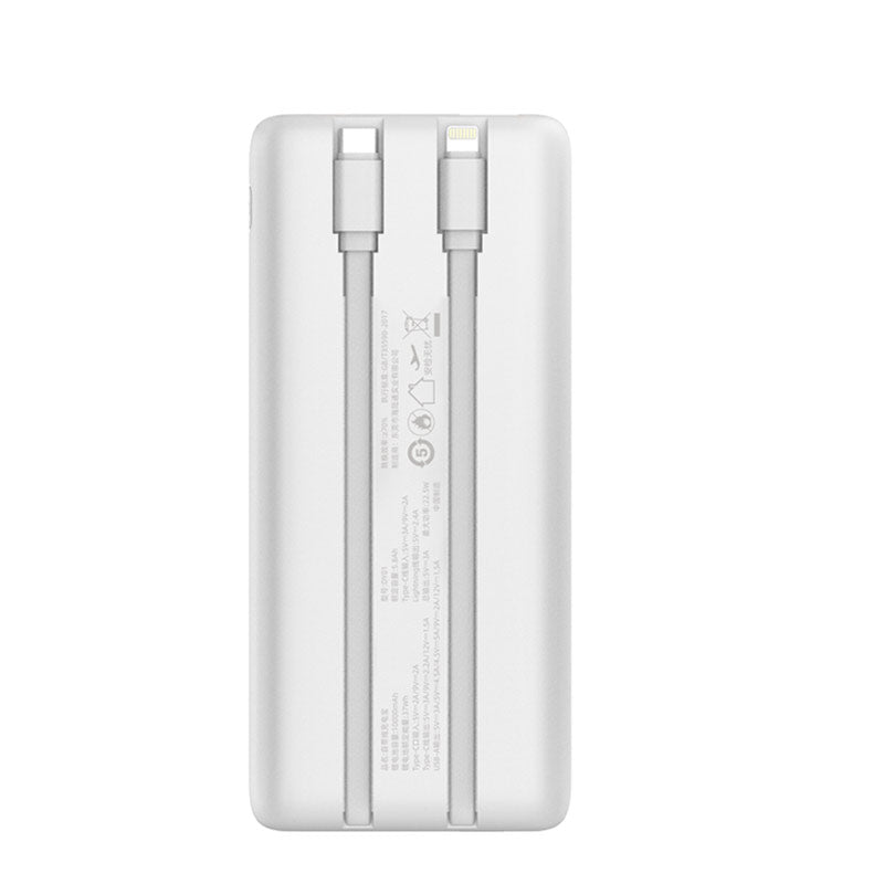 Arun 22.5W LED Power Bank with 2 Built-in Cables(USB-C and iOS) 10000mAh DY01