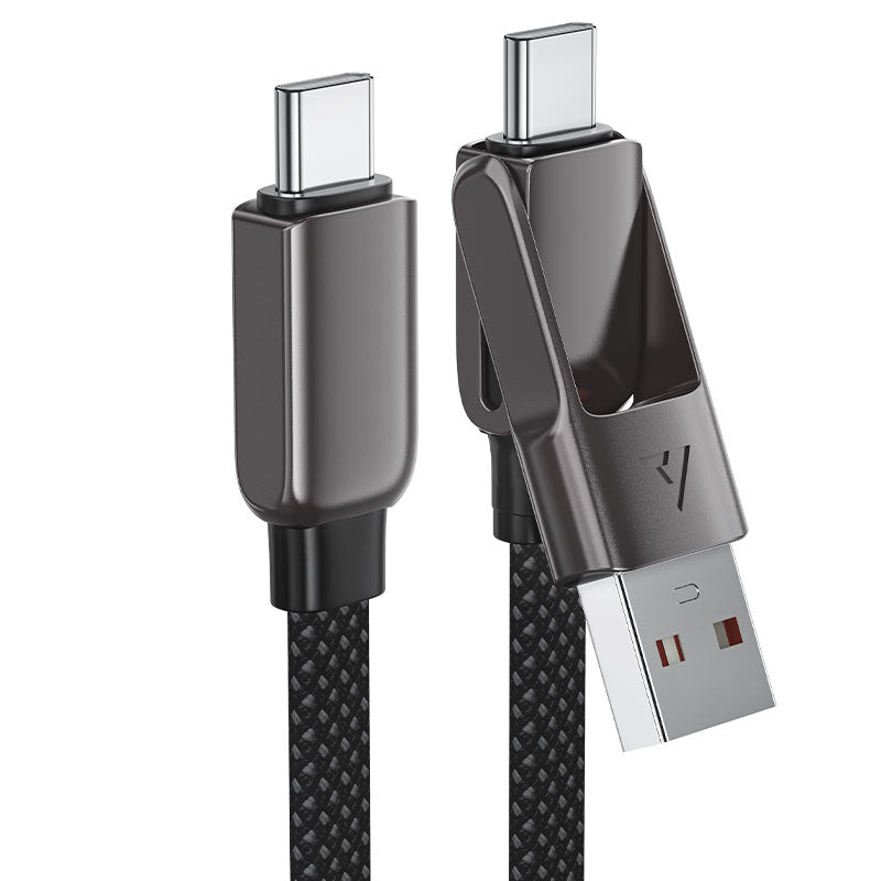 Acefast 2-in-1 USB-A & Type-C to Type-C Braid Fast Charging Cable 60W 1.2m