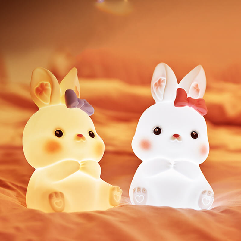 Mobie Rechargeable Cute Rabbit Color Changing Silicone Baby Night Light