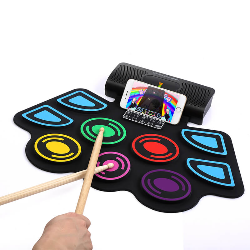 Mobie Electronic Roll Up Drum Kit Pads With Bluetooth Speaker