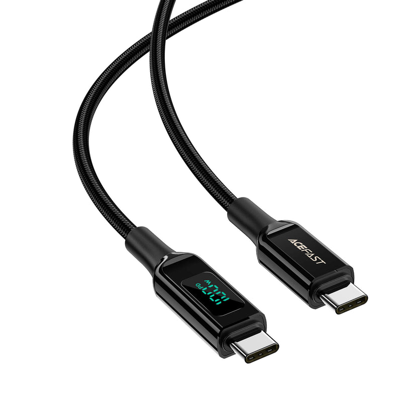 Acefast Type-C to Type-C 100W Zinc Alloy Digital Display Braided Charging Data Cable (2M) C6-03