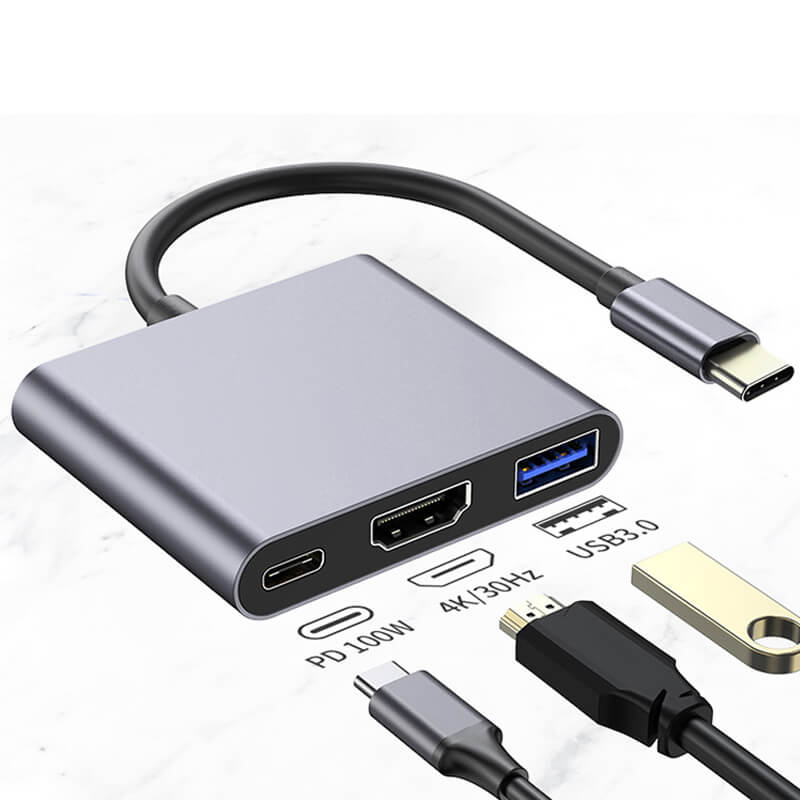 Mobie 3-in-1 Type-C HUB (Type-C to USB+HDMI+PD) MacBook Available