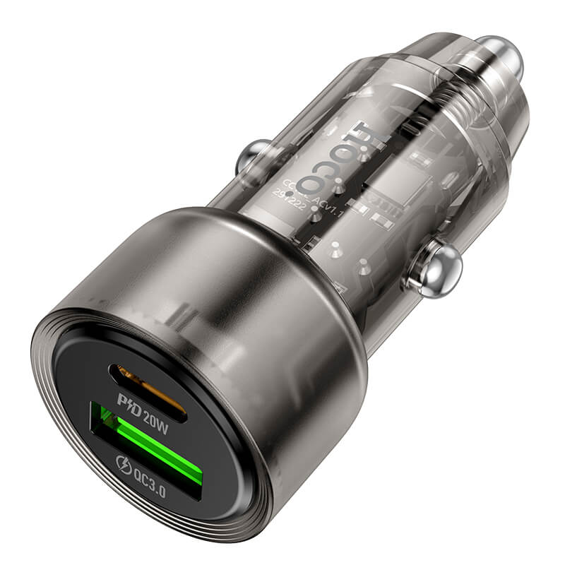 hoco Crystal Mini Fast Car Charger U+C PD 20W Z52