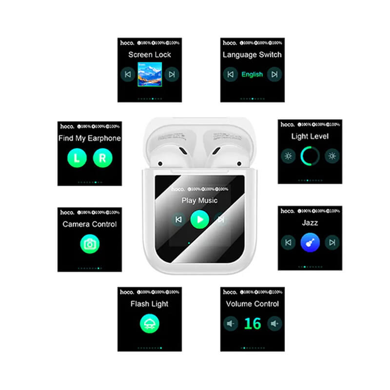 Hoco Wireless TWS Earbuds with LCD Touch Screen Case EW80