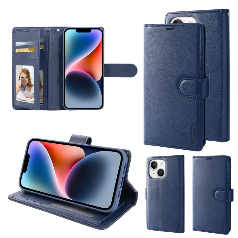 Suitable for iPhone Hanman Mila Series Leather Dual Wallet Filp Case