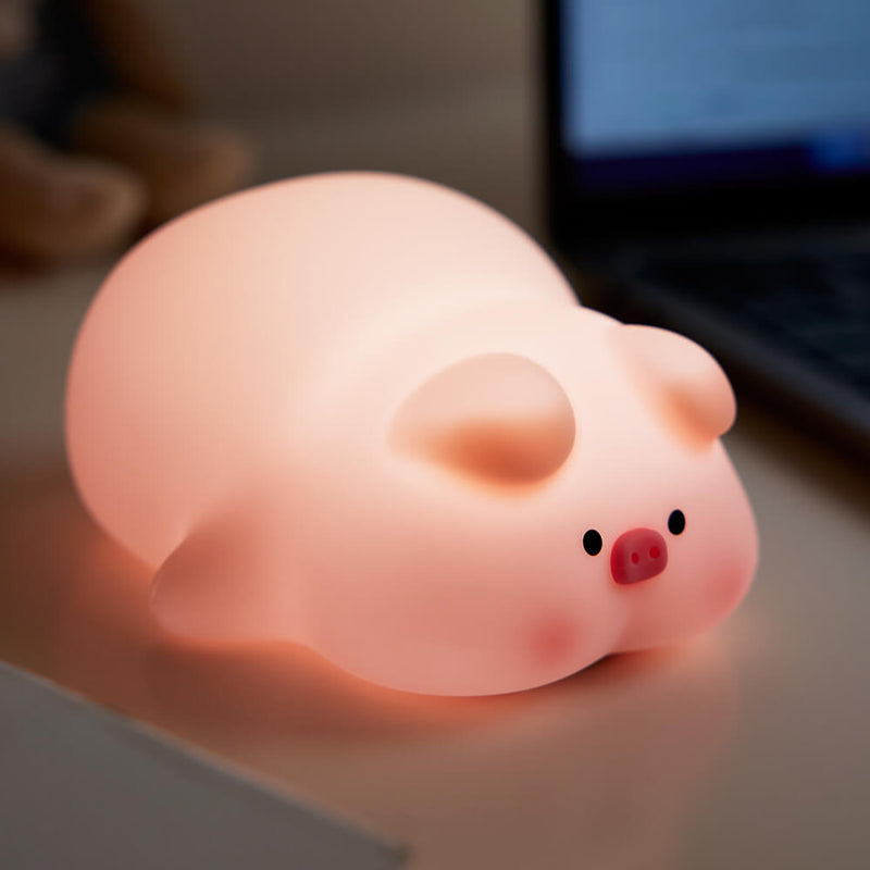 New Arrival Mobie Lovely Pig Silicone Touch Night Light
