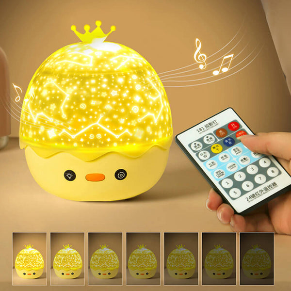 Mobie Yellow Crown Duck Projection Lamp Music Box