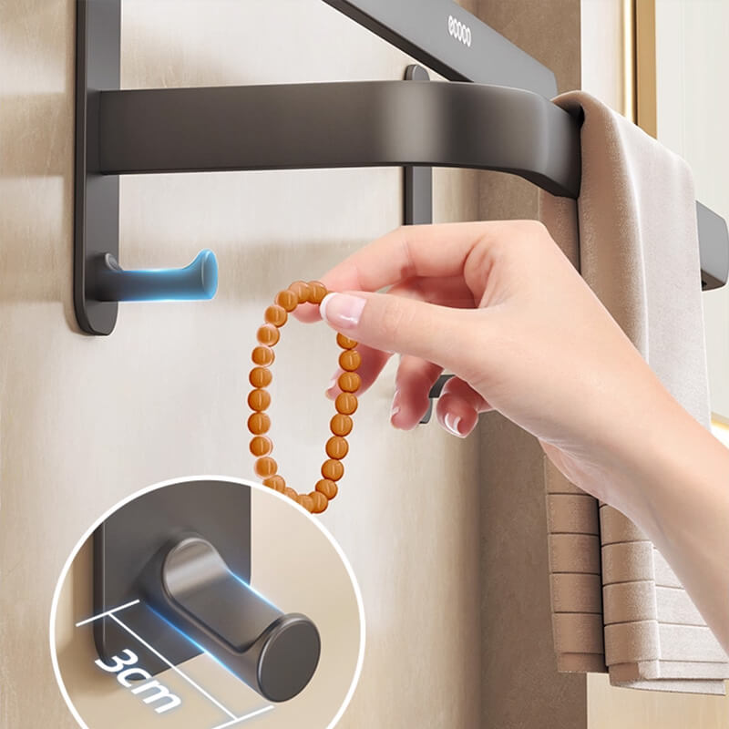 Mobie No Drill Adhesive Aluminum Double Layer Towel Bar E25054