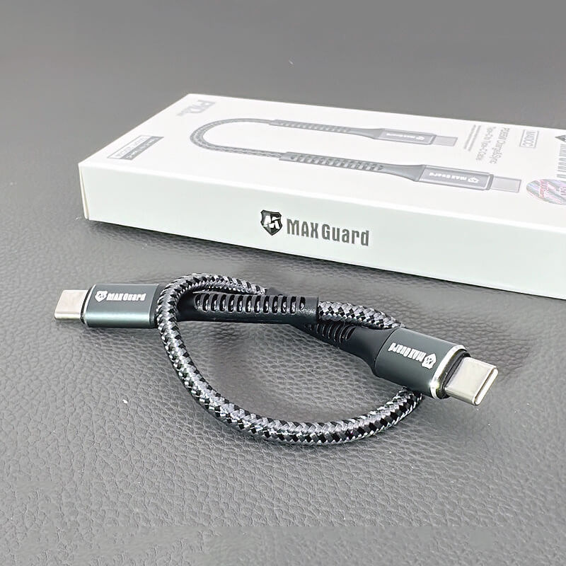 New Arrivals Maxguard Type-C to Type-C PD 65W Braided Fast Charging Cable 25cm