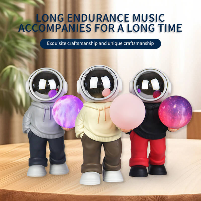 Mobie Compact Multifunctional Astronaut Ornament Bluetooth Speaker Night Light YM-121