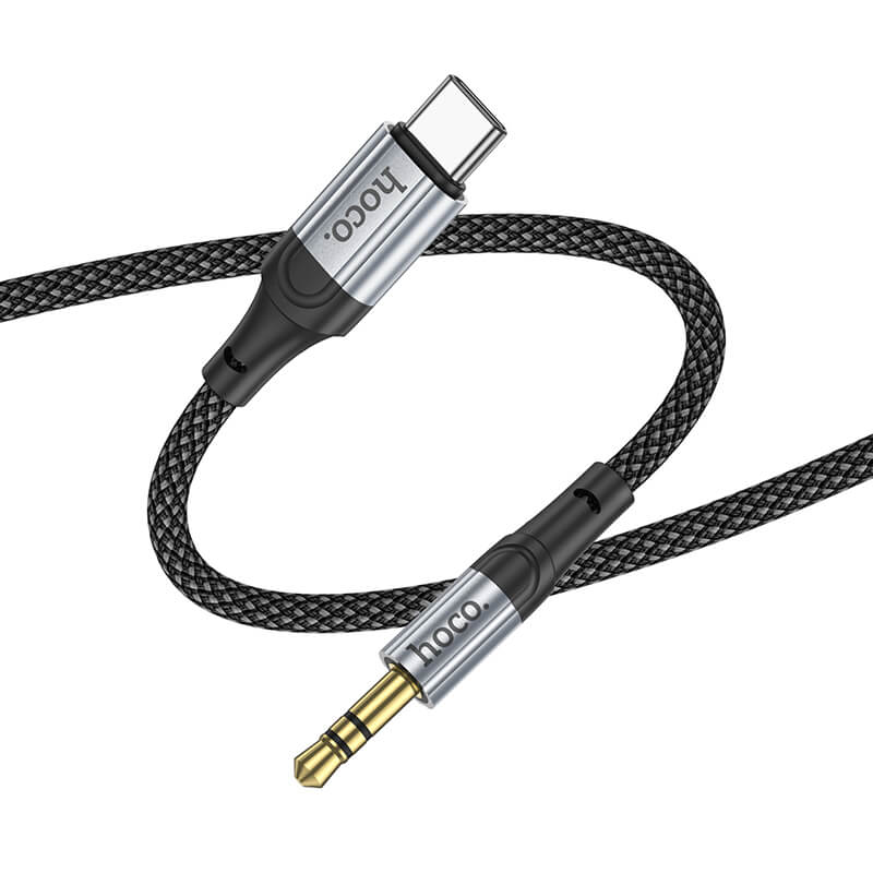 hoco Braided Nylon Universal Type-C to 35mm Aux Audio Cable 1m UPA26