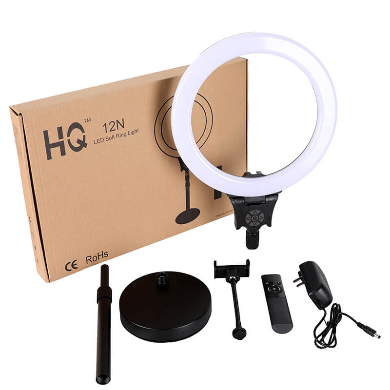 HQ 12 inch(30cm) LED Soft Ring Light Desktop Stand & Phone Holder