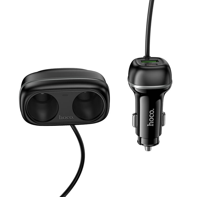 hoco 48W PD/QC Car Charger Dual USB-C/A Ports with 240W Cigarette Lighters Z59