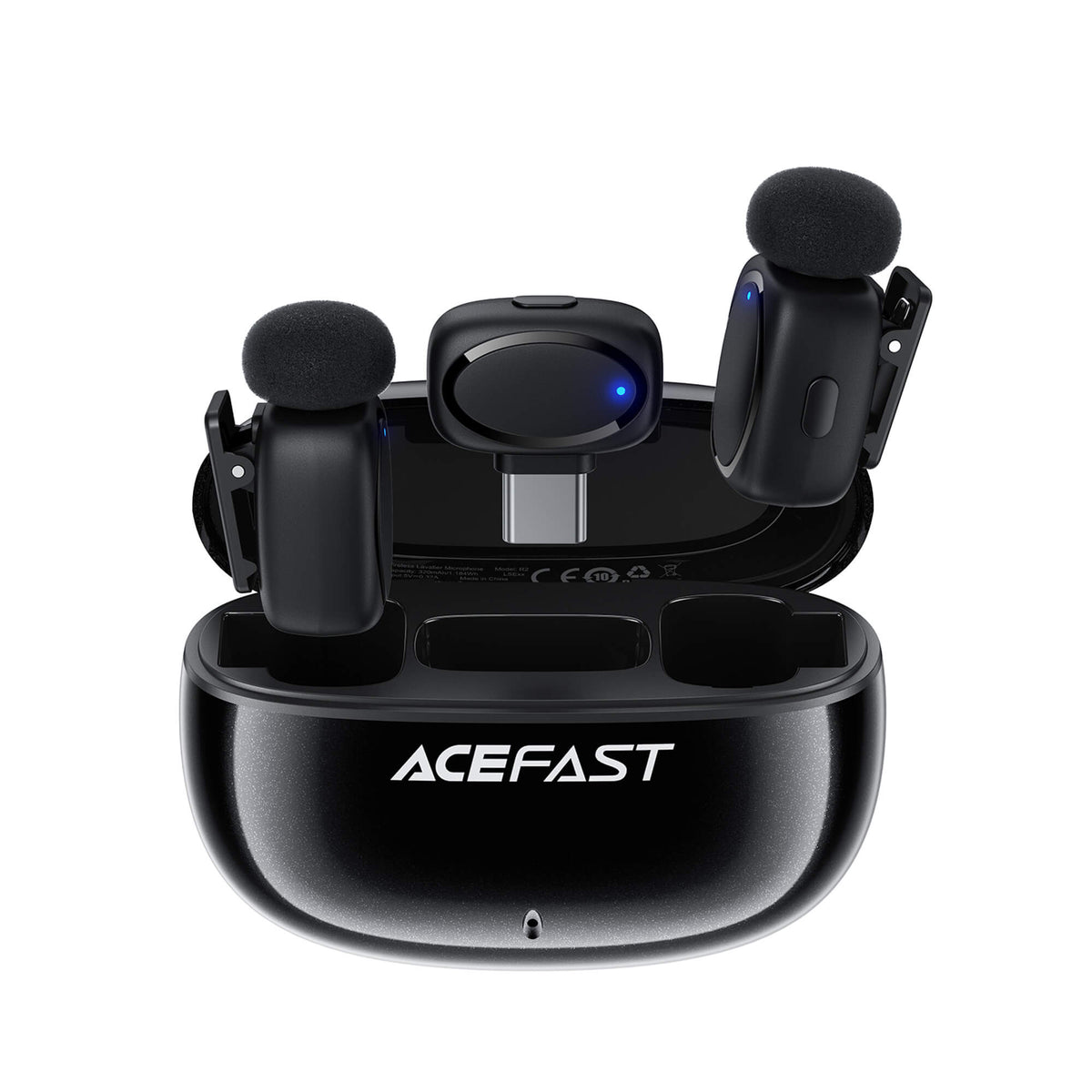 Acefast 360 Degree Pickup Deep Noise Reduction Wireless Lavalier Microphone R2