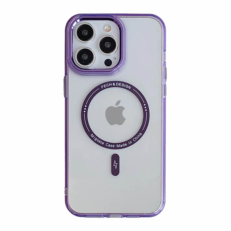 iPhone 15Pro Max AllureEyes Colorful Frame Transparent Phone Case with Magsafe