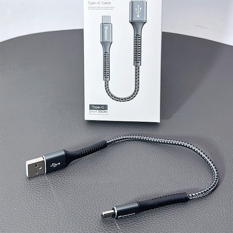 New Arrivals Maxguard USB to Type-C Braided Charging Cable 25cm 3A