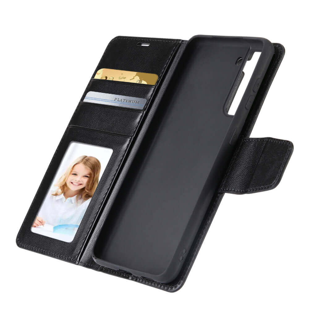 Samsung Galaxy S23 2023 Hanman Mila Series Leather Dual Wallet Filp Case