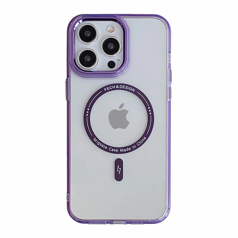 iPhone 15 AllureEyes Colorful Frame Transparent Phone Case with Magsafe
