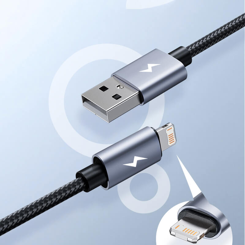 Rock 2-in-1 Charging Data Cable USB to Lightning + Type-C 2.4A 1.2m