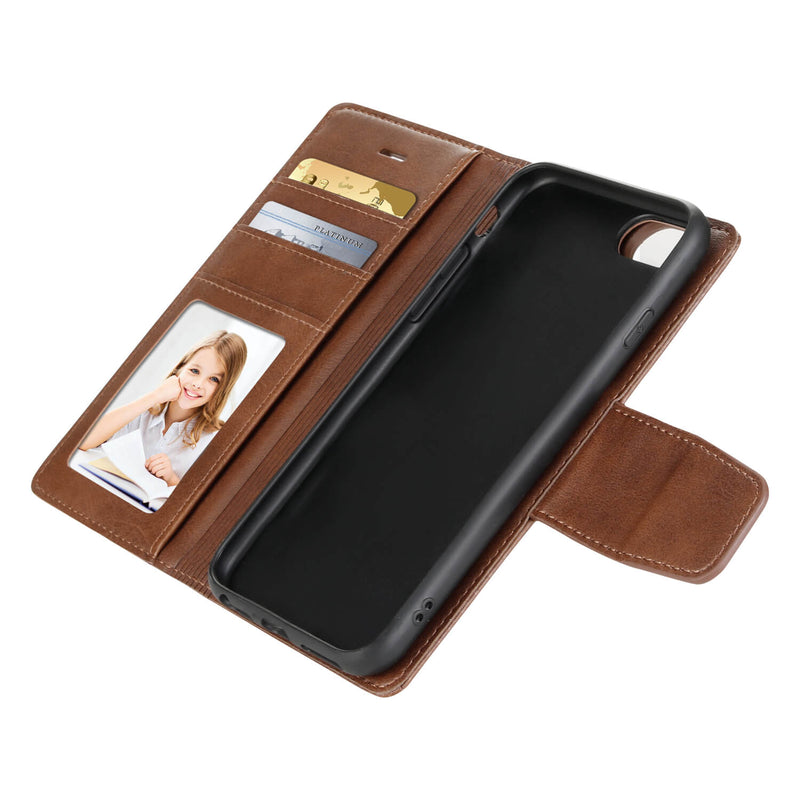 iPhone 6p/7p/8p Hanman Miro Leather 2-in-1 Wallet Case with Magnetic Back