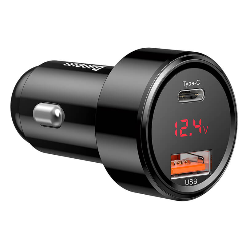 Baseus Digital Display (Type-C PD+QC) Intelligent Dual Quick Car Charger C20C