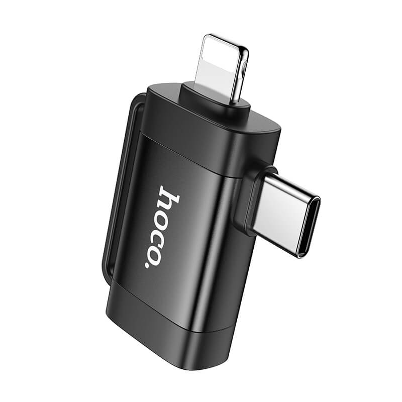 hoco. 2-in-1 Portable Mini Adapter Lightning & Type-C to USB-A OTG