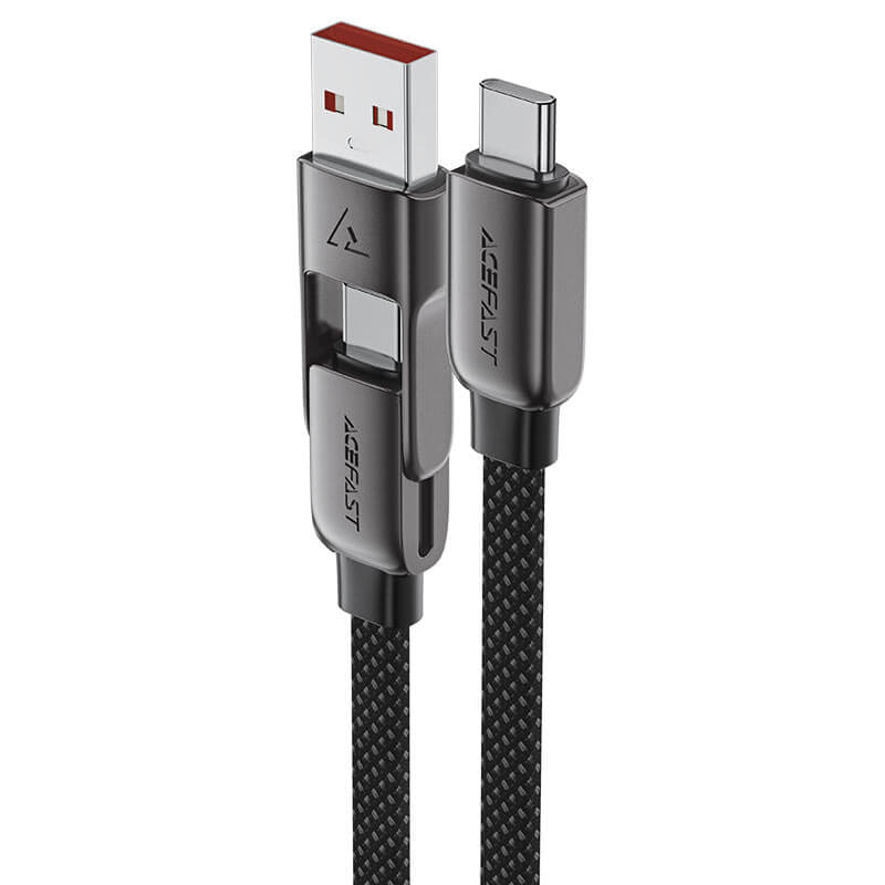 Acefast 2-in-1 USB-A & Type-C to Type-C Braid Fast Charging Cable 60W 0.2m