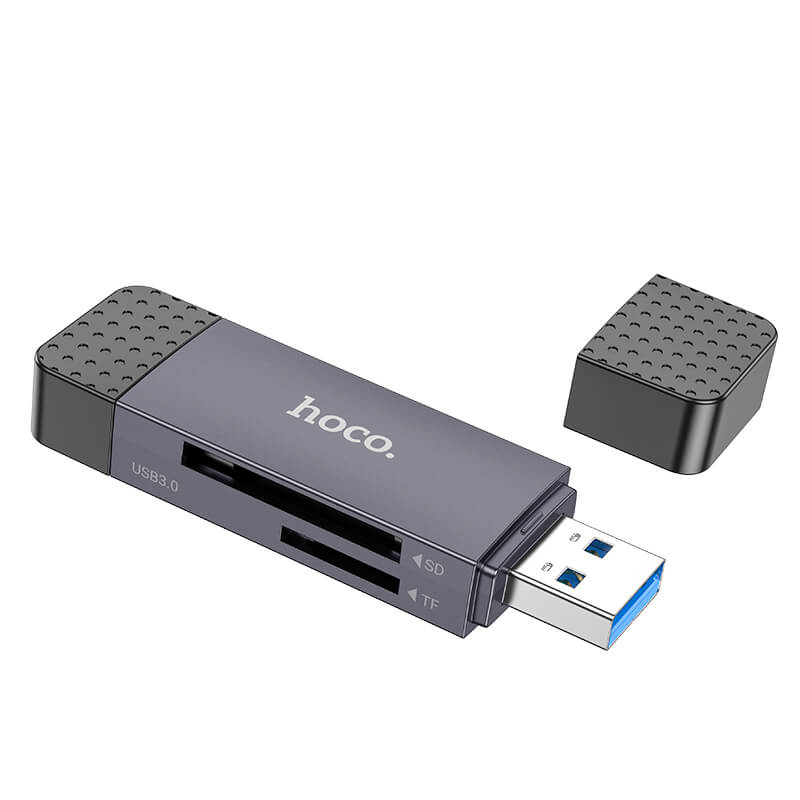 hoco. Dual-Port Memory Card Reader USB-C & USB-A for SD/TF Cards HB45