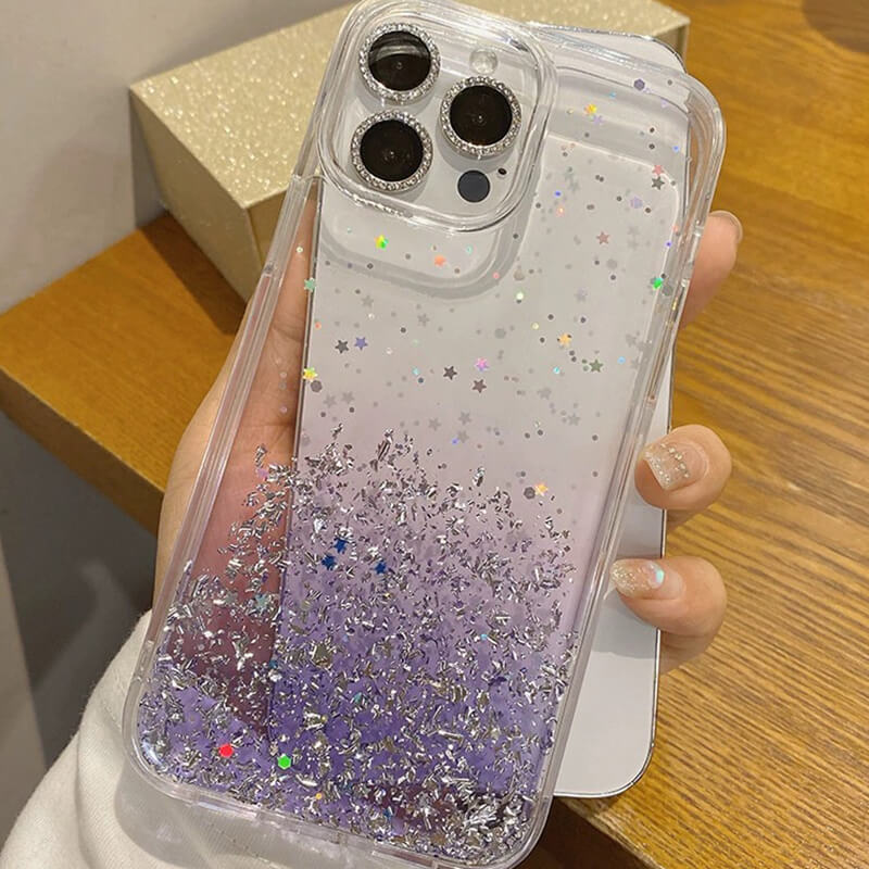 iPhone 11 Pro Max DFANS Diamond Series Gradient Silver Foil Shockproof Case