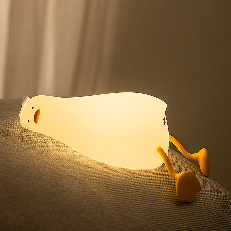 Mobie Lie in Peach Lying Flat Duck Silicone Touch Light Lamp