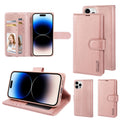 iPhone 16 Hanman Mila Series Leather Dual Wallet Filp Case