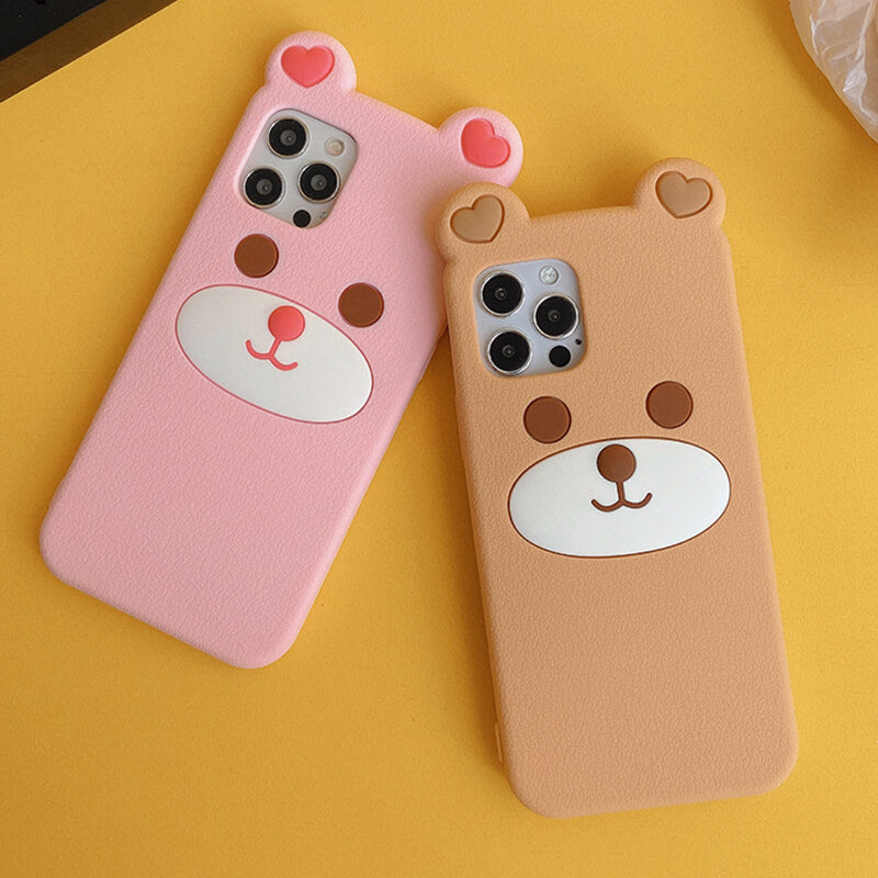 Suitable for iPhone Q Uncle Brown Bear Silicone Phone Case