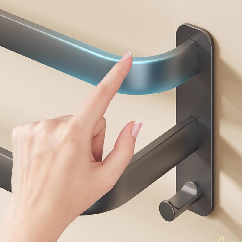 Mobie No Drill Adhesive Aluminum Double Layer Towel Bar E25054