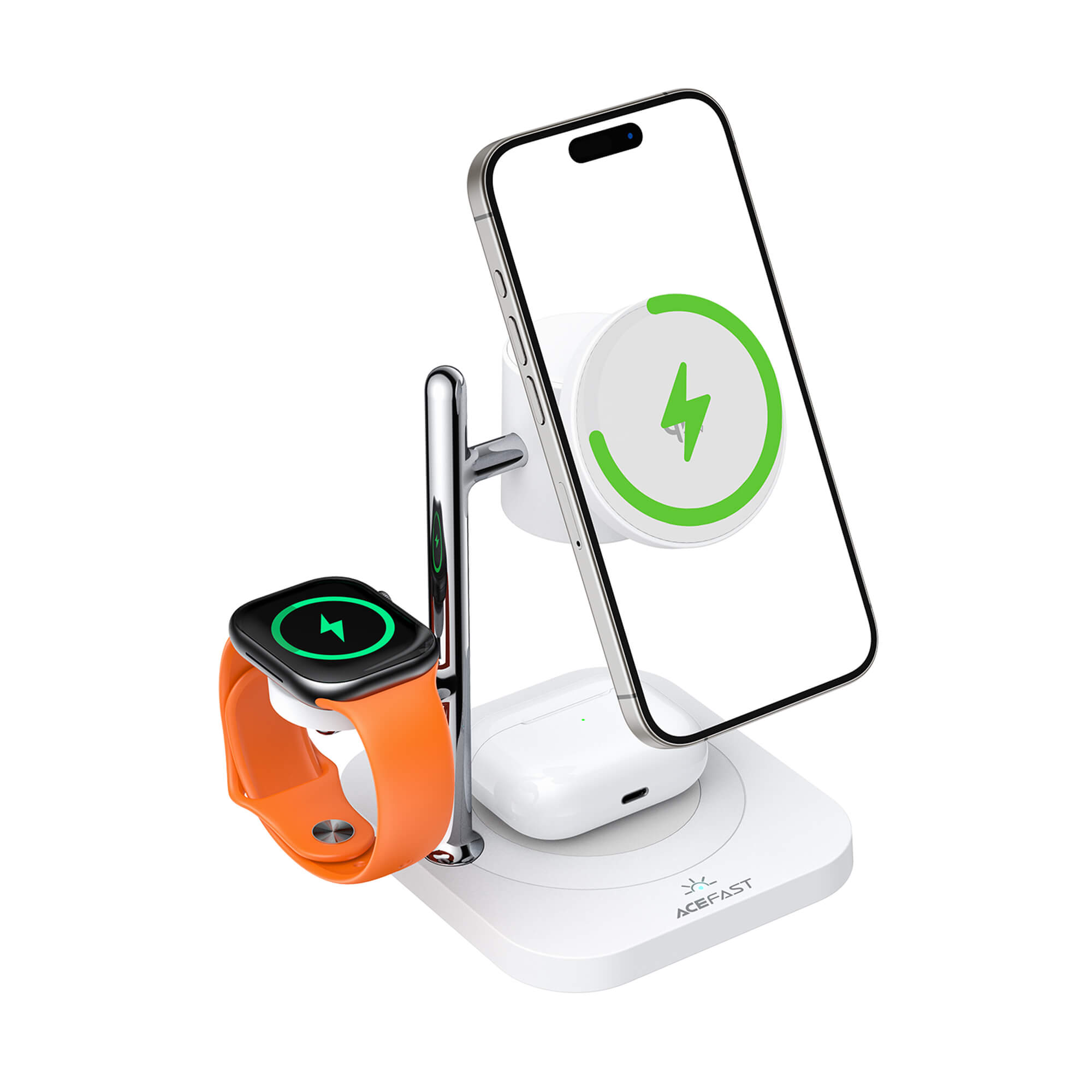 Acefast 25W Qi2 Magnetic 3-in-1 Wireless Charger with Touch Night Light E39
