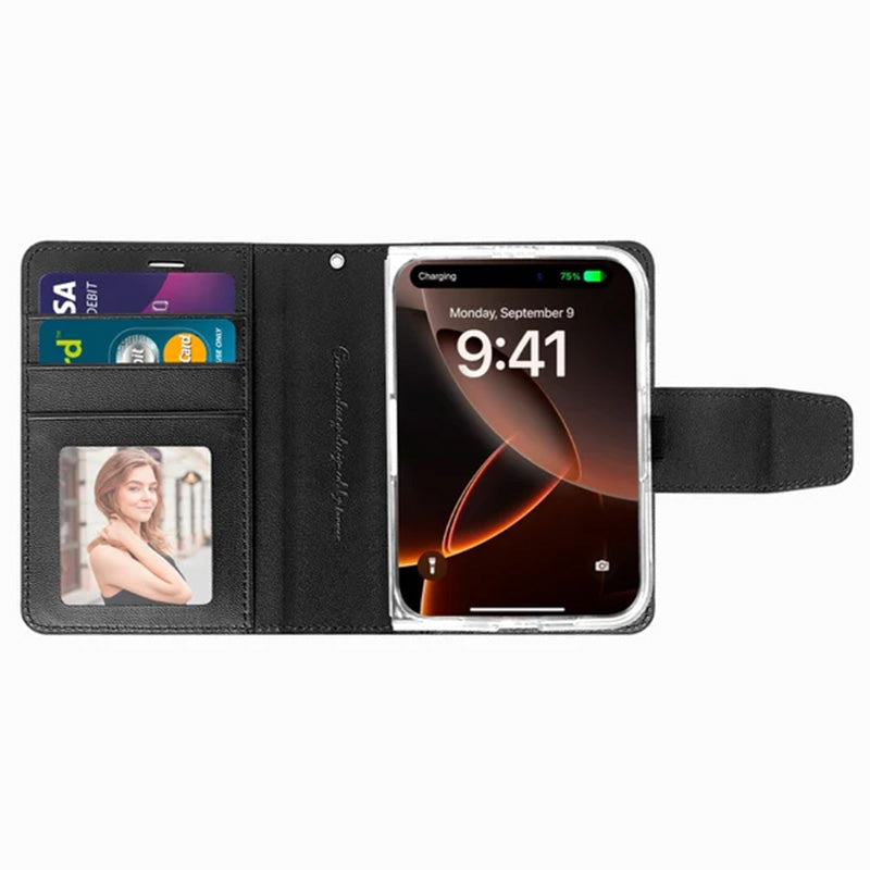 Hanman Mill Series Leather Wallet Flip Case Compatible with iPhone Duo