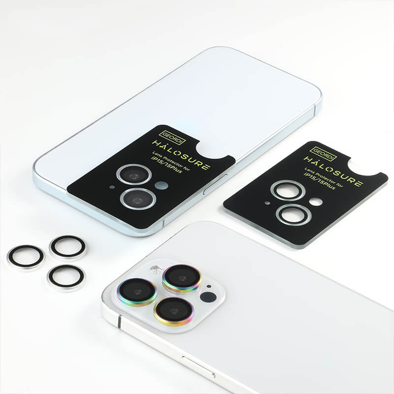 iPhone 14 Halosure Multicolor Tempered Glass Individual Camera Lens Protector