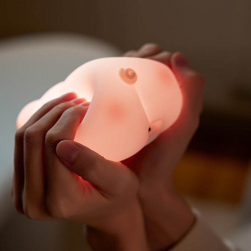 New Arrival Mobie Lovely Pig Silicone Touch Night Light