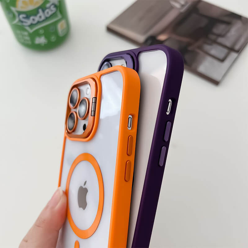 iPhone 15 Plus Camera Lens Stand Transparency MagSafe Phone Case