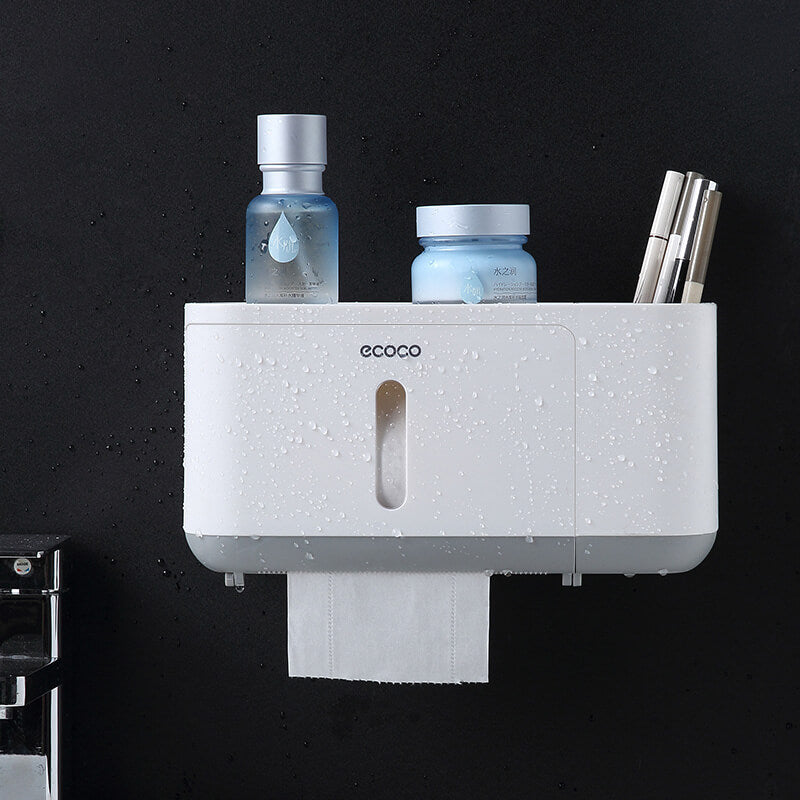 Mobie Multifunctional Wall Mounted Storage Shelf Tissue Holder E1808